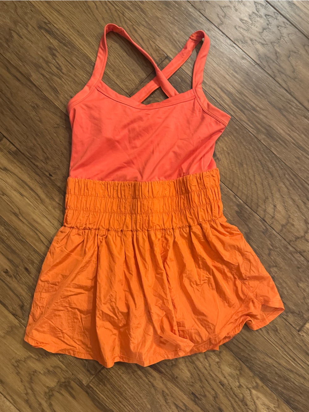 FP Movement by Free People Coral and Orange Two-Tone Romper